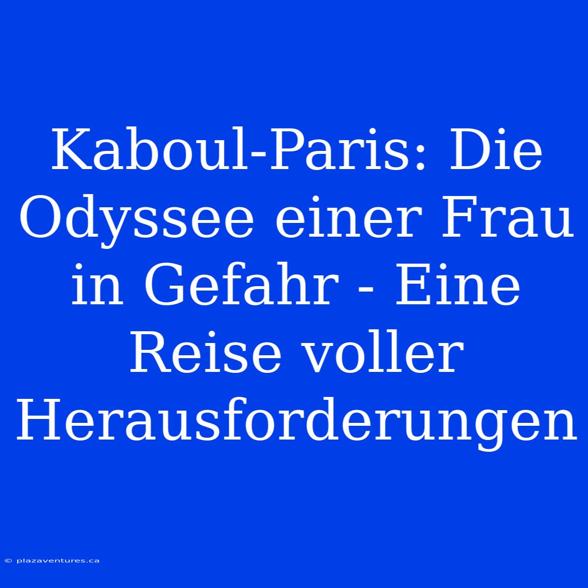 Kaboul-Paris: Die Odyssee Einer Frau In Gefahr - Eine Reise Voller Herausforderungen