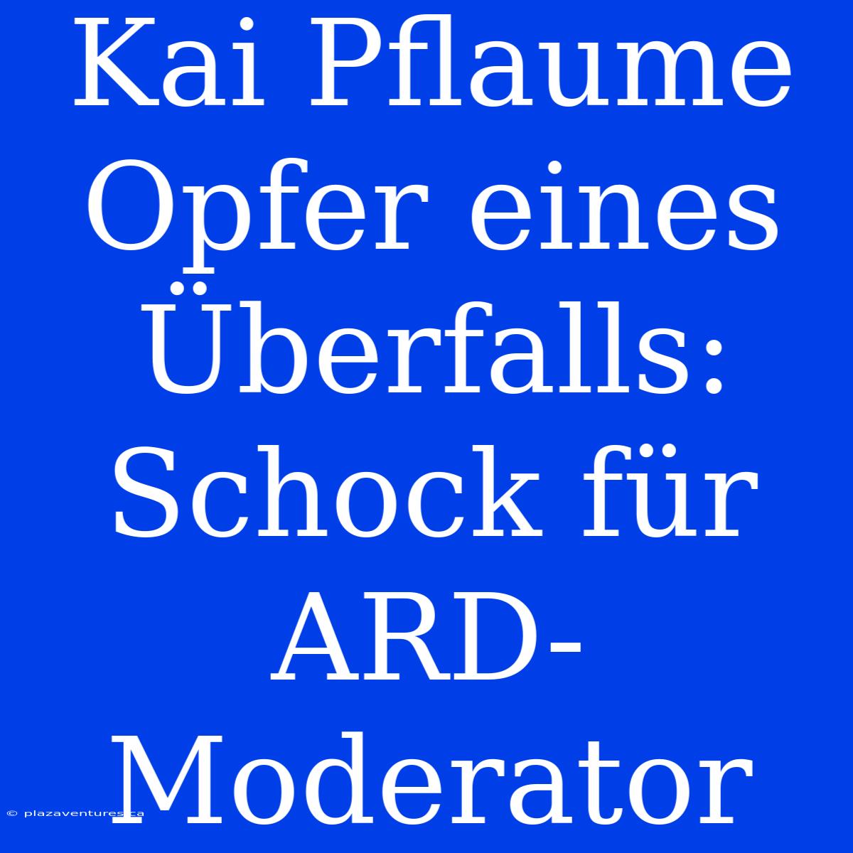 Kai Pflaume Opfer Eines Überfalls: Schock Für ARD-Moderator