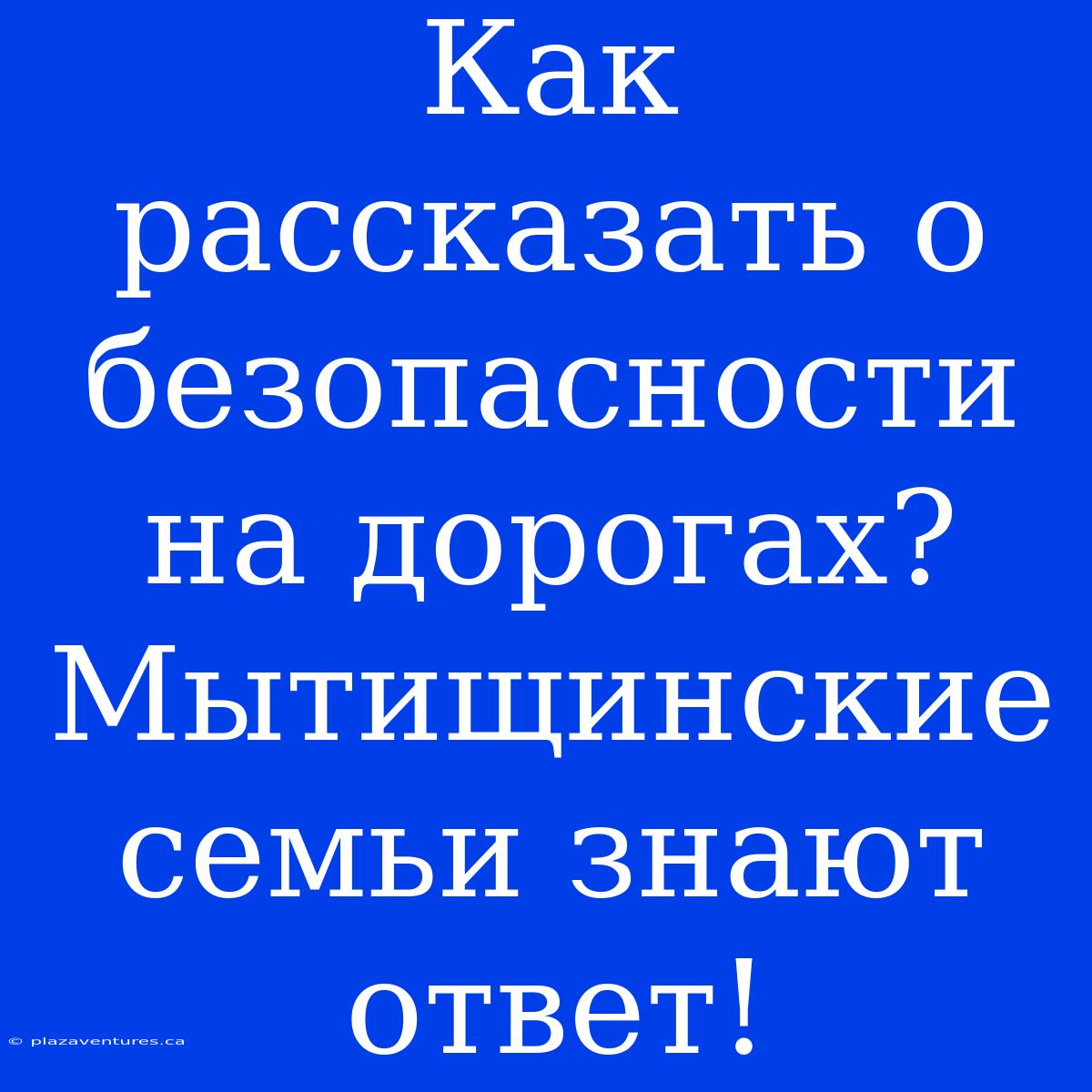 Как Рассказать О Безопасности На Дорогах? Мытищинские Семьи Знают Ответ!