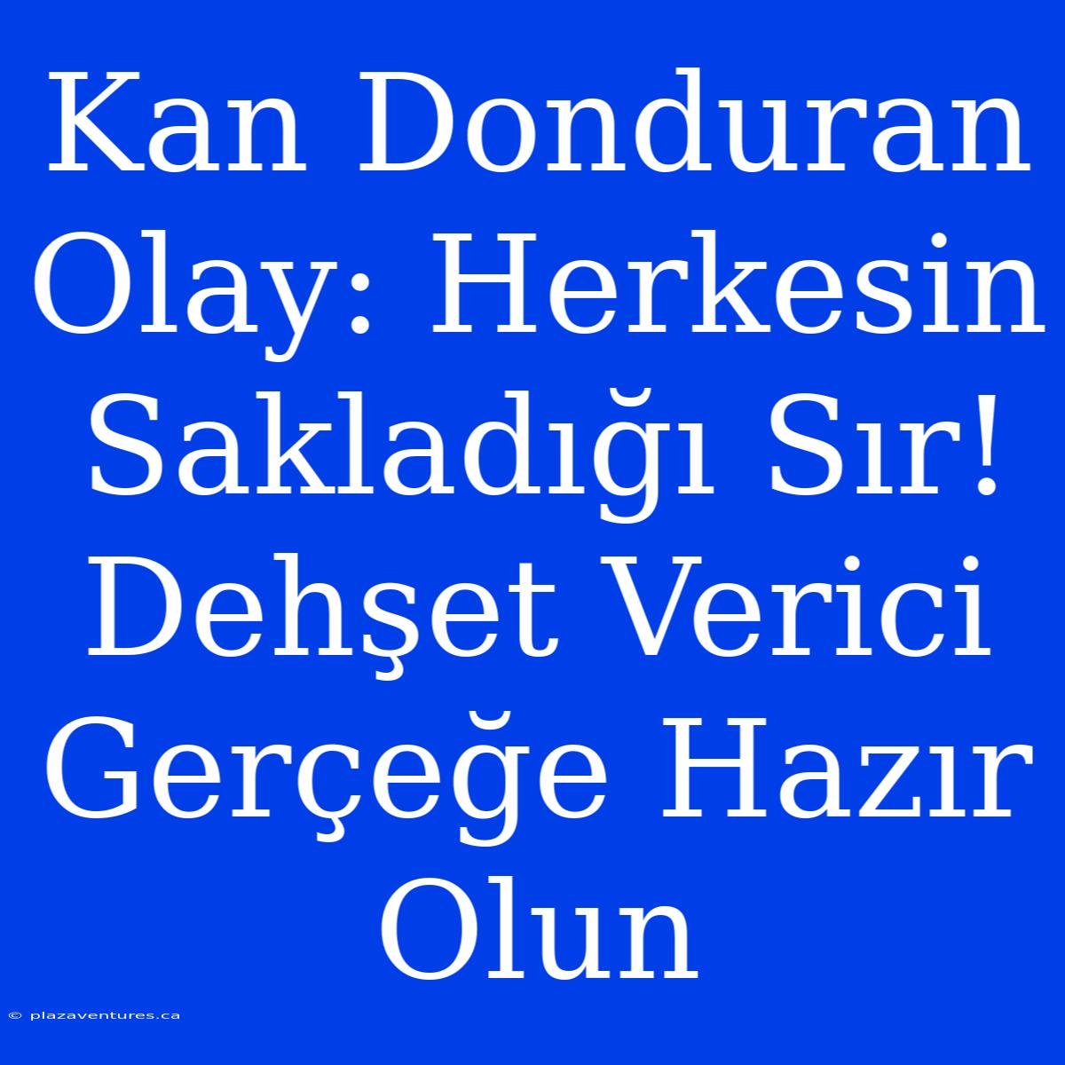 Kan Donduran Olay: Herkesin Sakladığı Sır! Dehşet Verici Gerçeğe Hazır Olun