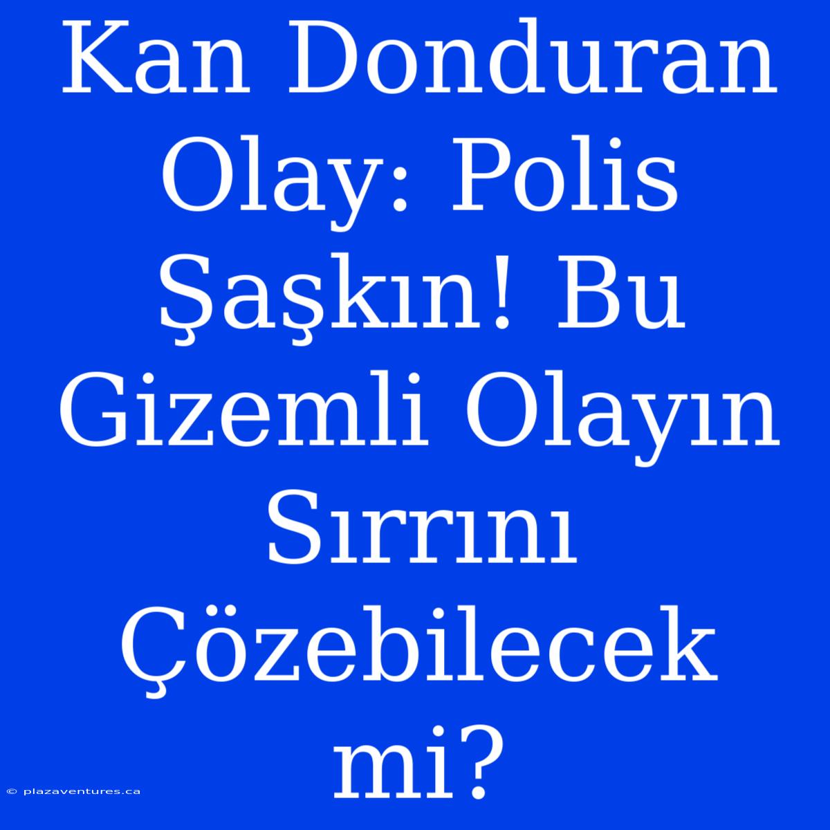 Kan Donduran Olay: Polis Şaşkın! Bu Gizemli Olayın Sırrını Çözebilecek Mi?