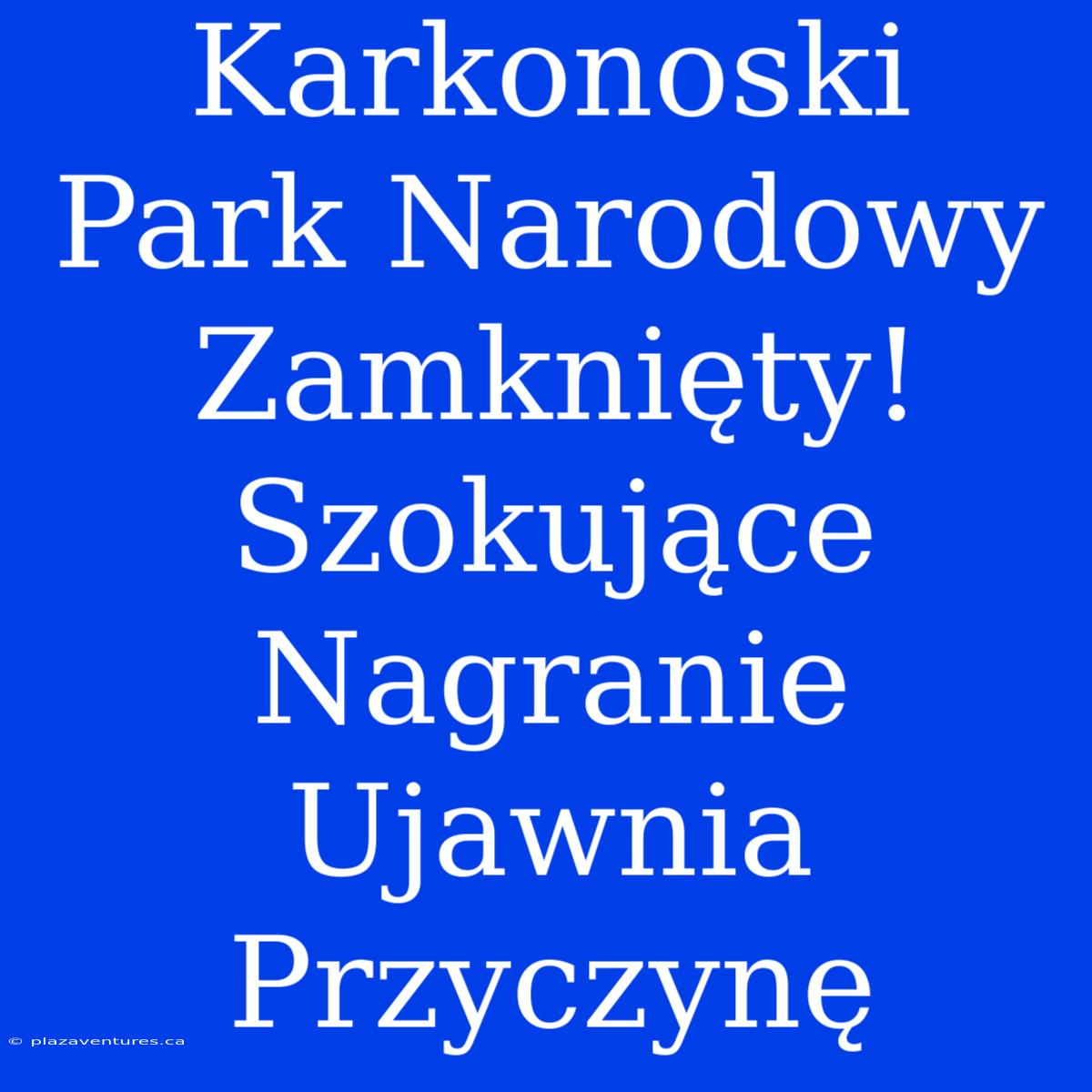 Karkonoski Park Narodowy Zamknięty! Szokujące Nagranie Ujawnia Przyczynę