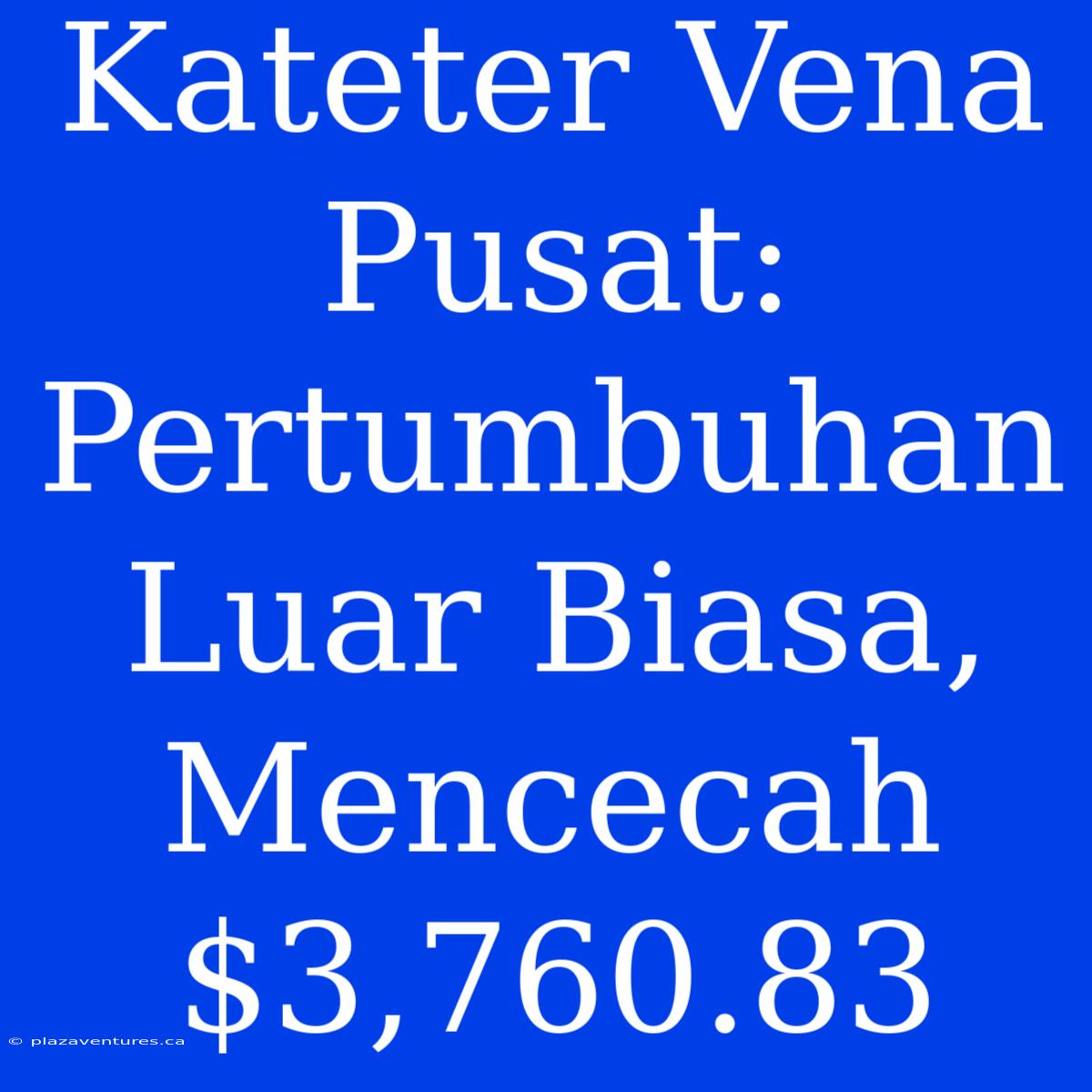 Kateter Vena Pusat: Pertumbuhan Luar Biasa, Mencecah $3,760.83