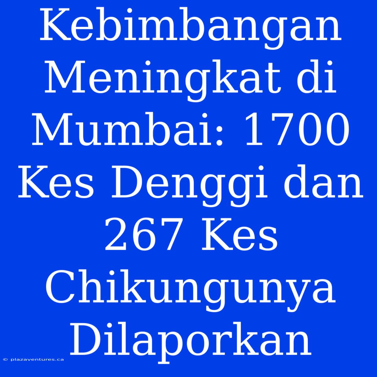 Kebimbangan Meningkat Di Mumbai: 1700 Kes Denggi Dan 267 Kes Chikungunya Dilaporkan