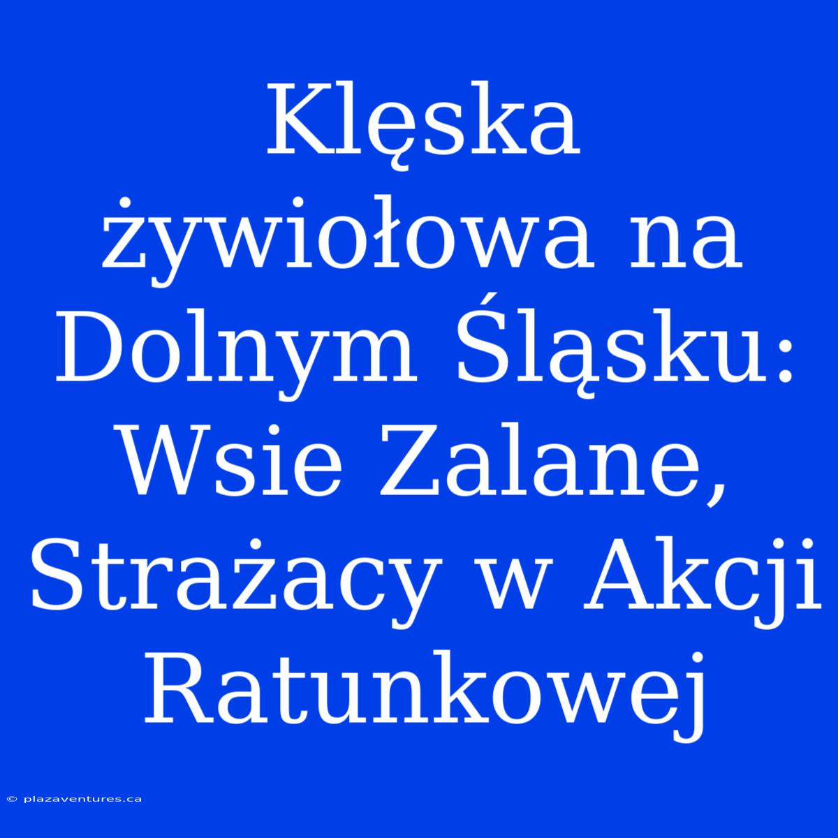 Klęska Żywiołowa Na Dolnym Śląsku: Wsie Zalane, Strażacy W Akcji Ratunkowej