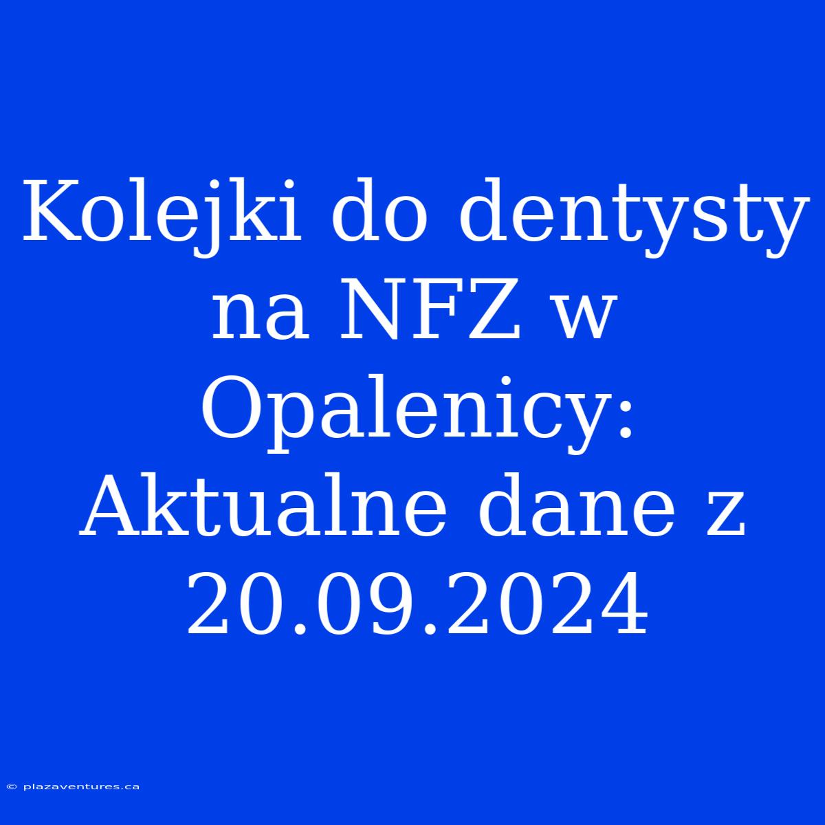 Kolejki Do Dentysty Na NFZ W Opalenicy: Aktualne Dane Z 20.09.2024