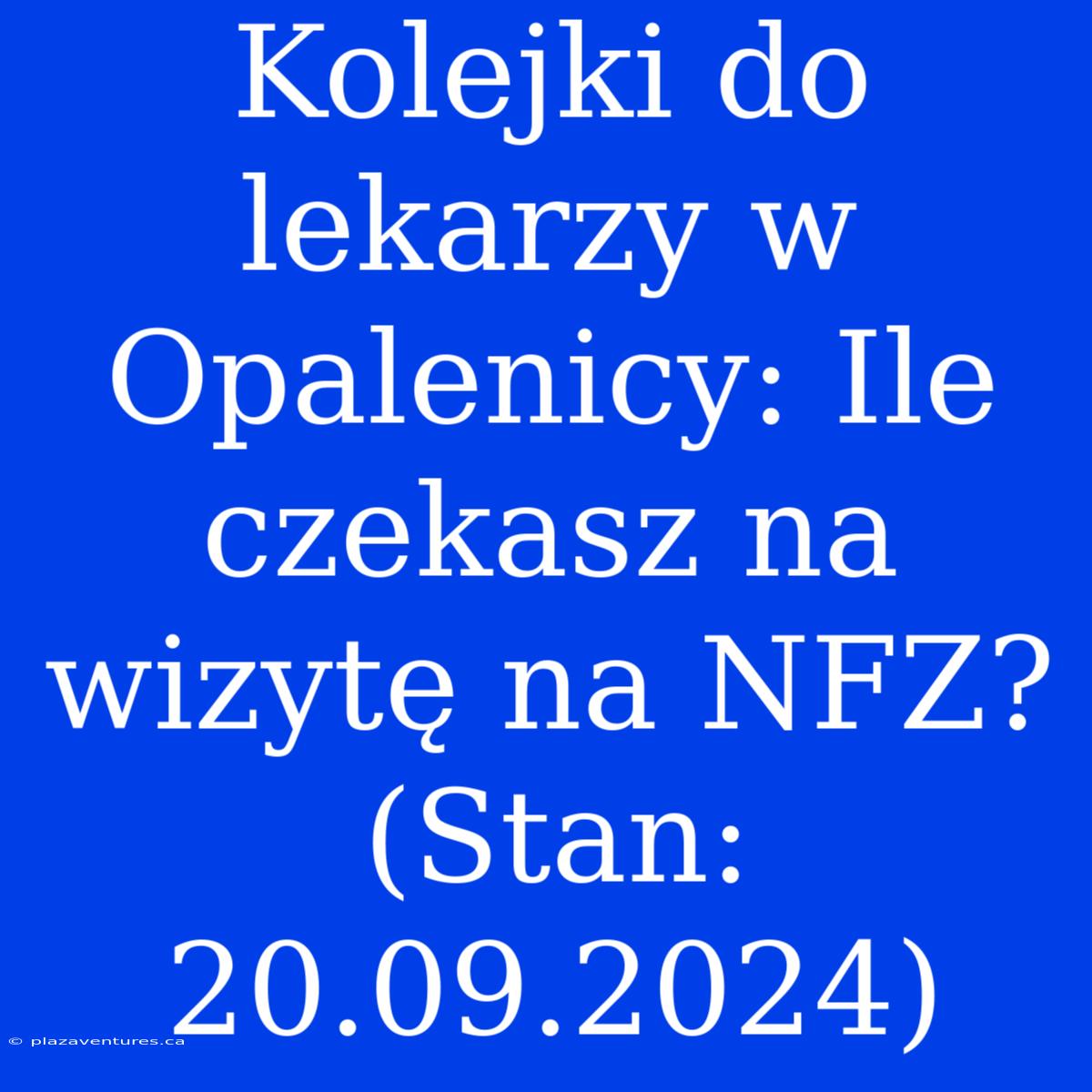 Kolejki Do Lekarzy W Opalenicy: Ile Czekasz Na Wizytę Na NFZ? (Stan: 20.09.2024)