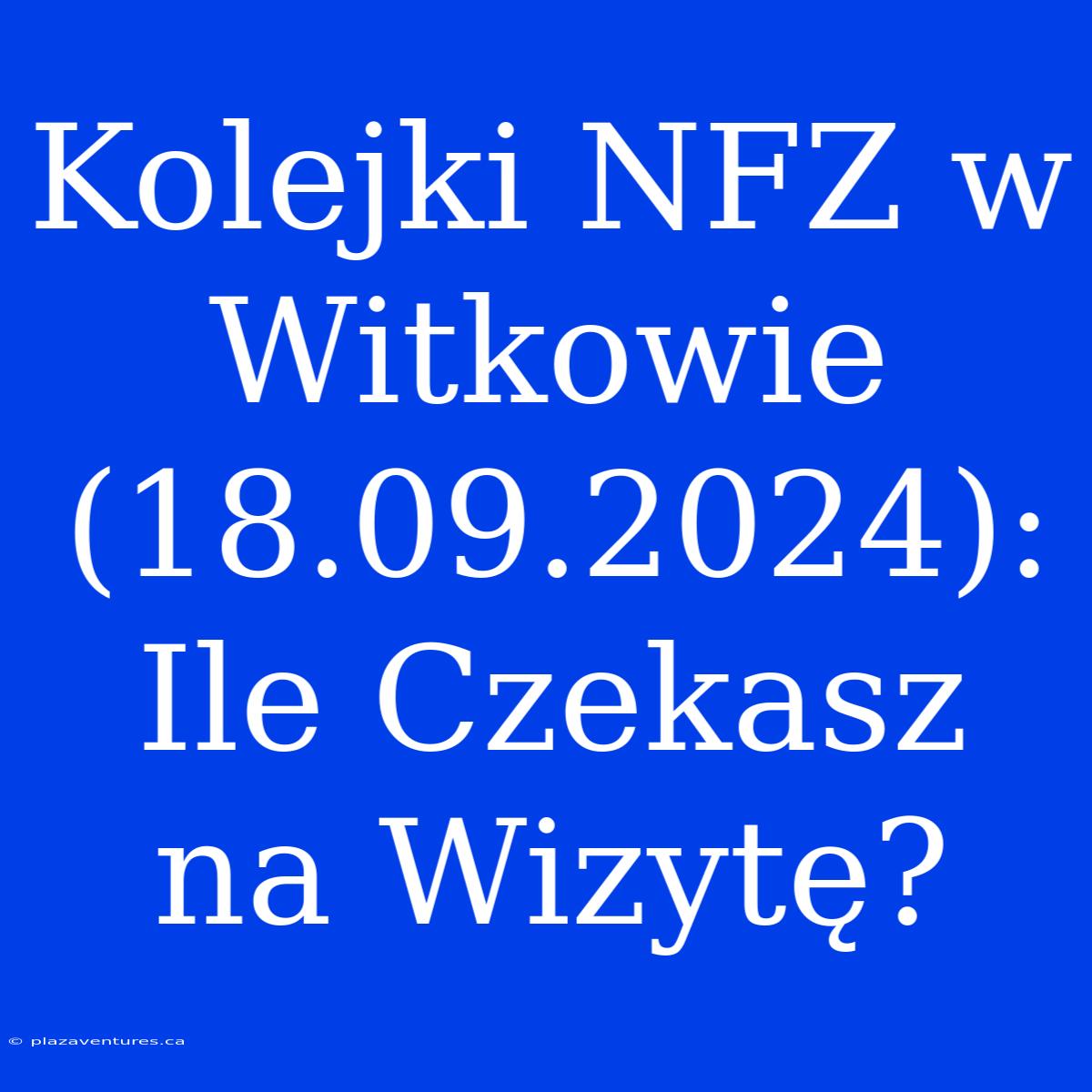 Kolejki NFZ W Witkowie (18.09.2024): Ile Czekasz Na Wizytę?