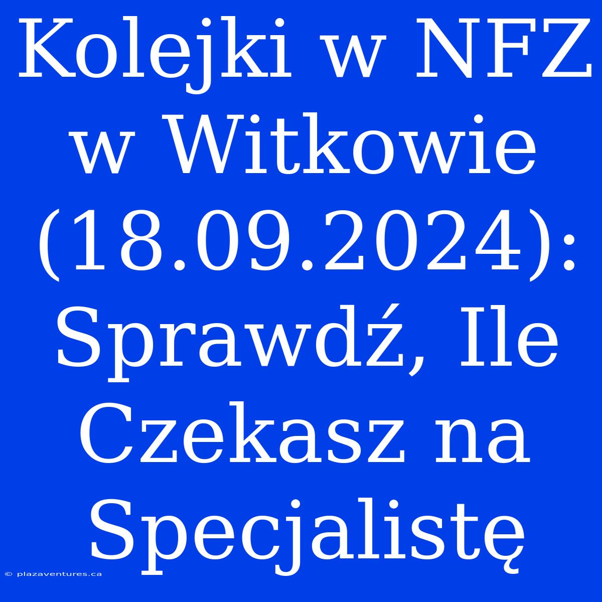 Kolejki W NFZ W Witkowie (18.09.2024): Sprawdź, Ile Czekasz Na Specjalistę