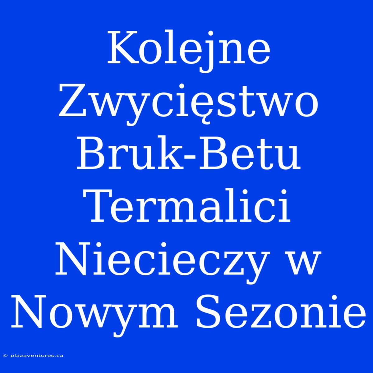 Kolejne Zwycięstwo Bruk-Betu Termalici Niecieczy W Nowym Sezonie