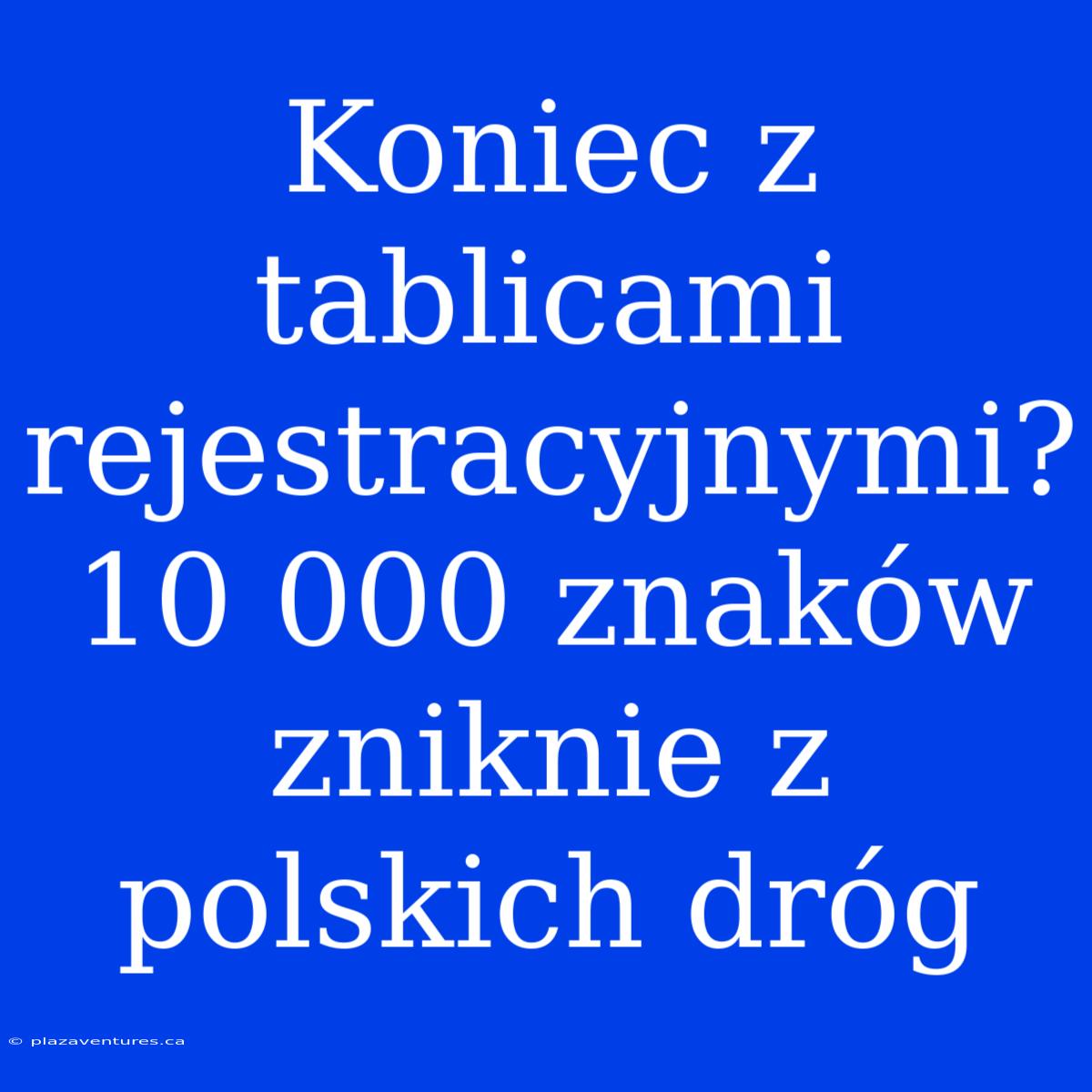 Koniec Z Tablicami Rejestracyjnymi? 10 000 Znaków Zniknie Z Polskich Dróg