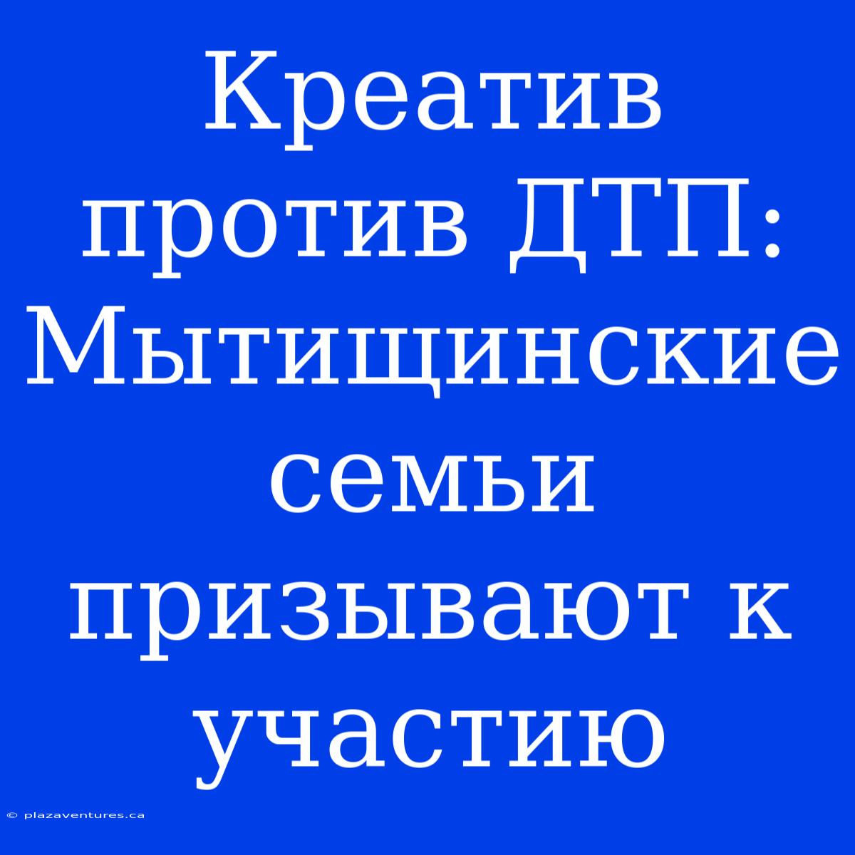 Креатив Против ДТП: Мытищинские Семьи Призывают К Участию