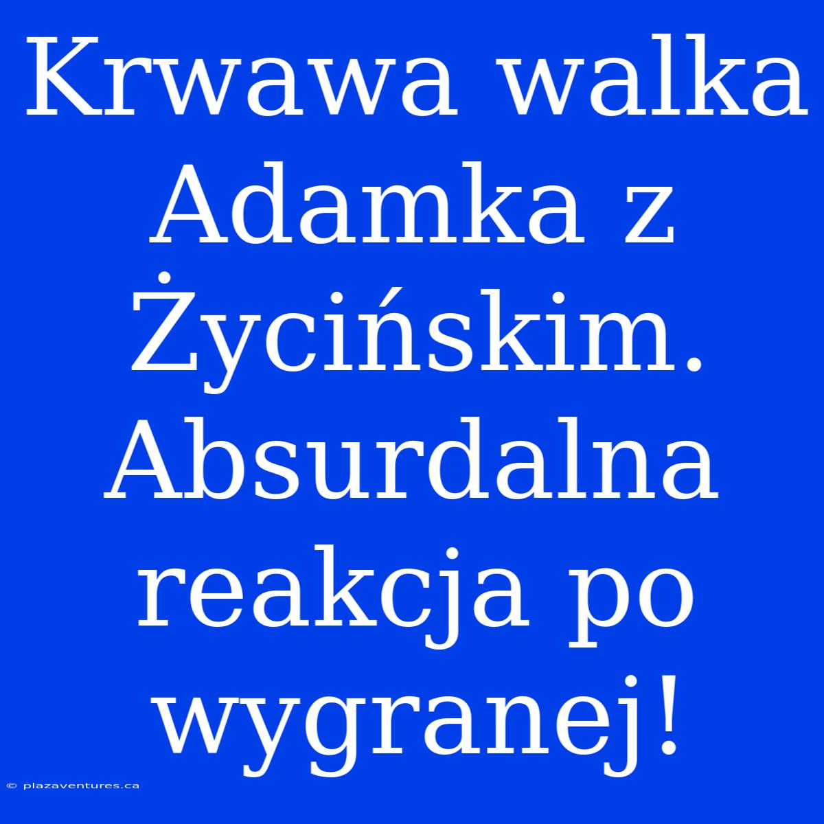 Krwawa Walka Adamka Z Życińskim. Absurdalna Reakcja Po Wygranej!