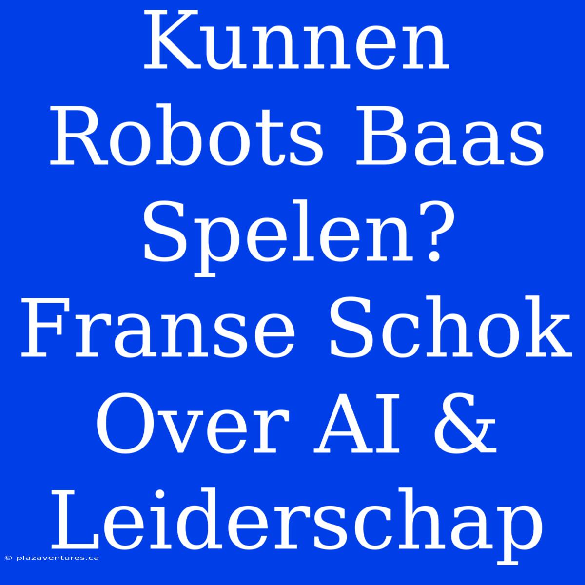 Kunnen Robots Baas Spelen? Franse Schok Over AI & Leiderschap