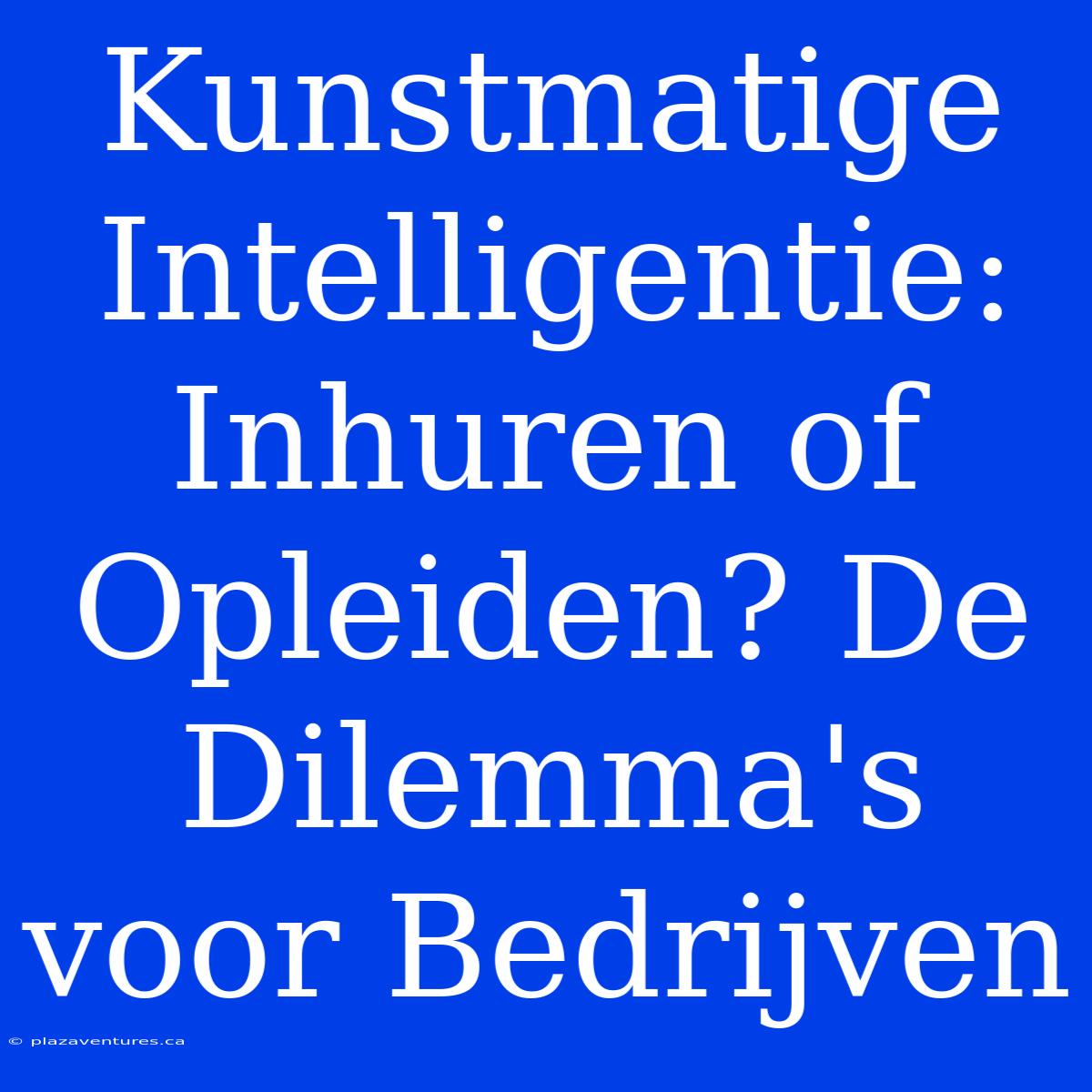 Kunstmatige Intelligentie: Inhuren Of Opleiden? De Dilemma's Voor Bedrijven