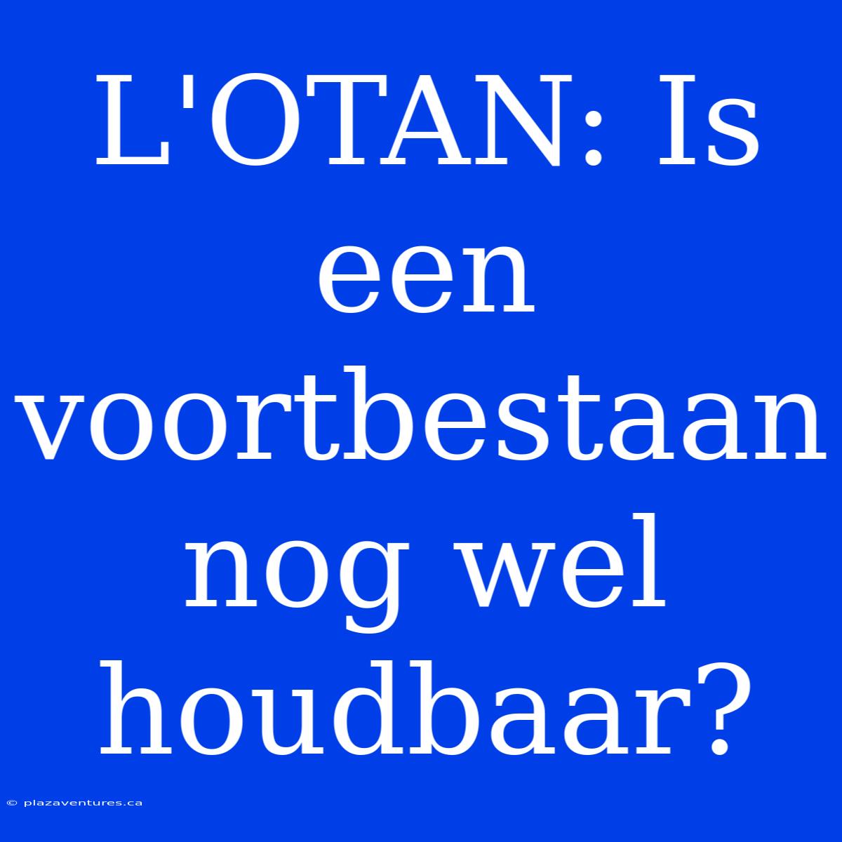 L'OTAN: Is Een Voortbestaan Nog Wel Houdbaar?