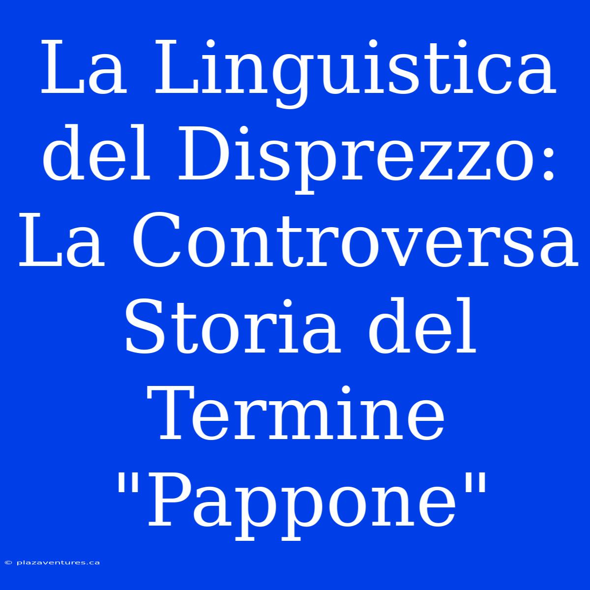 La Linguistica Del Disprezzo: La Controversa Storia Del Termine 