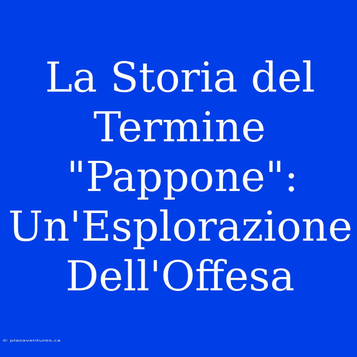 La Storia Del Termine 