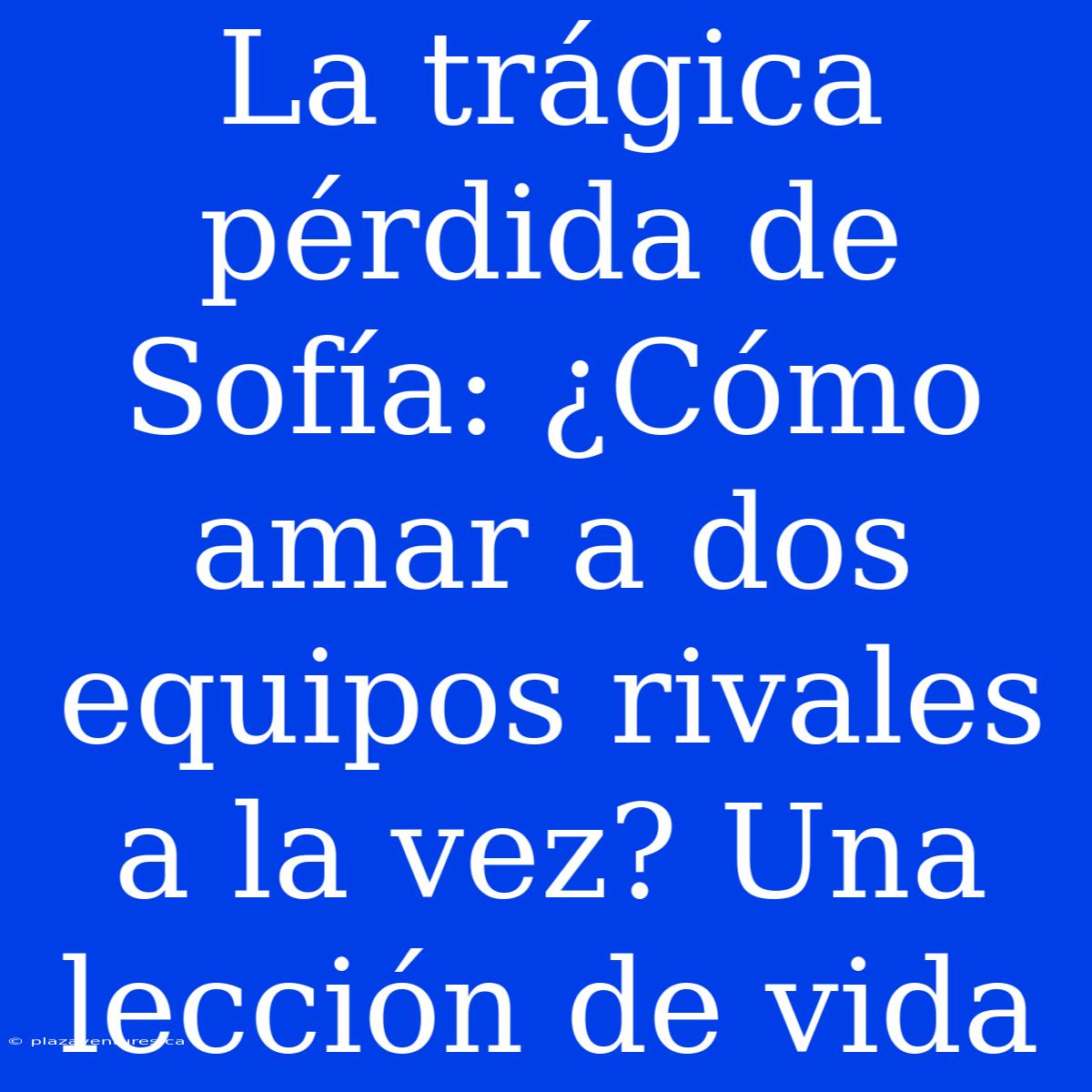 La Trágica Pérdida De Sofía: ¿Cómo Amar A Dos Equipos Rivales A La Vez? Una Lección De Vida