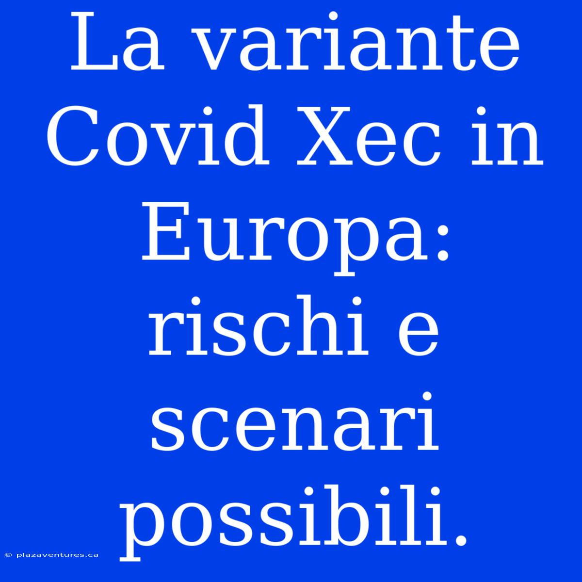 La Variante Covid Xec In Europa: Rischi E Scenari Possibili.