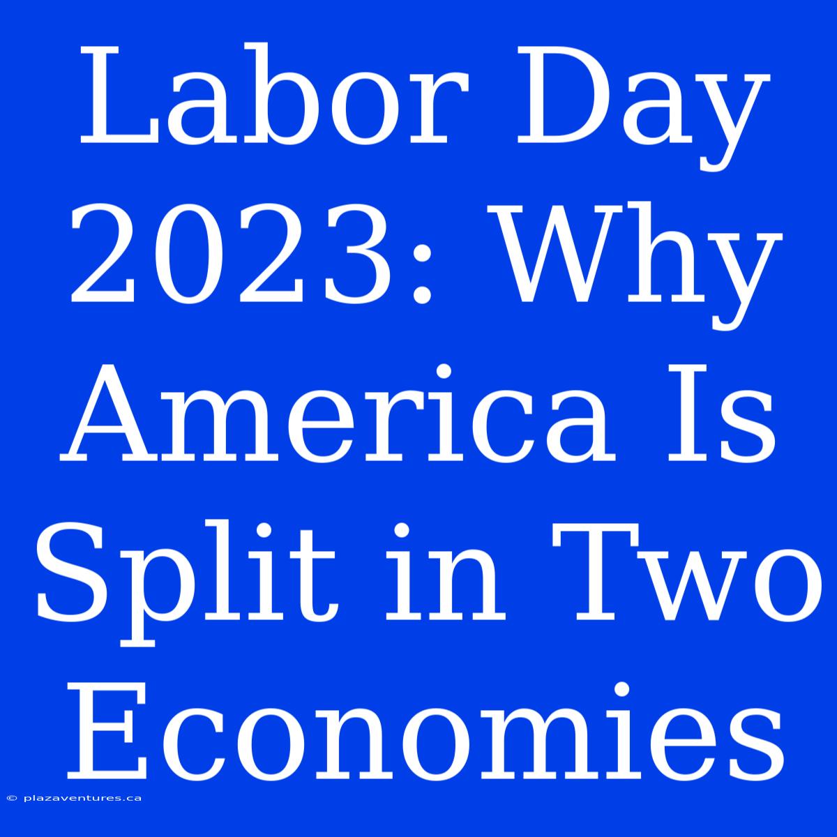 Labor Day 2023: Why America Is Split In Two Economies