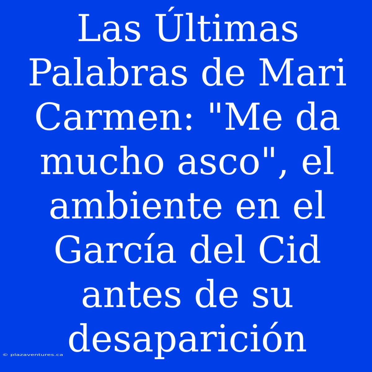 Las Últimas Palabras De Mari Carmen: 