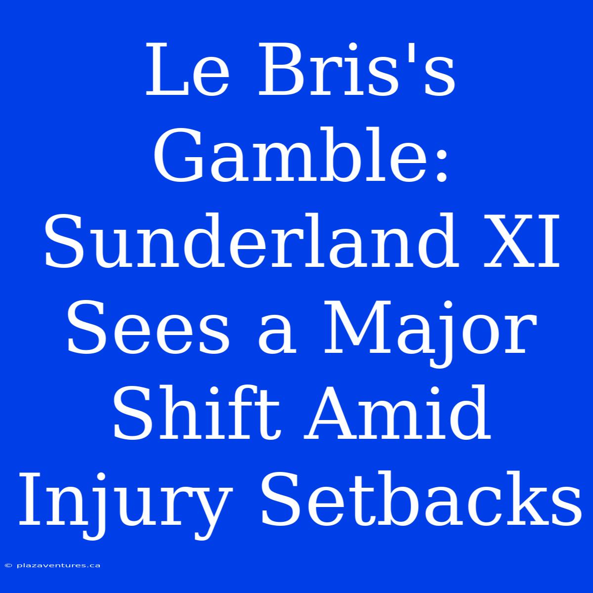 Le Bris's Gamble: Sunderland XI Sees A Major Shift Amid Injury Setbacks