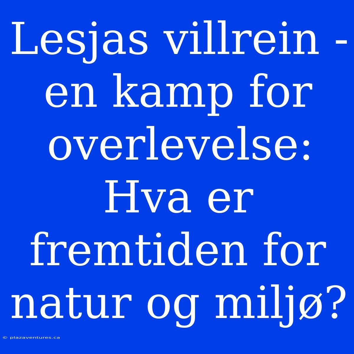 Lesjas Villrein - En Kamp For Overlevelse: Hva Er Fremtiden For Natur Og Miljø?