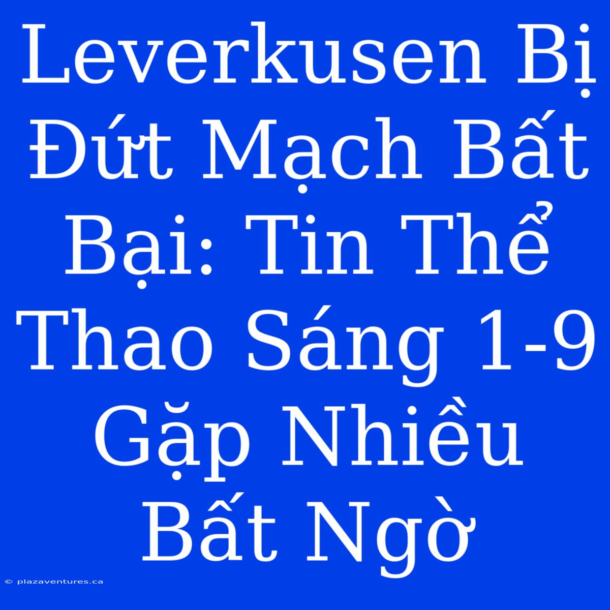 Leverkusen Bị Đứt Mạch Bất Bại: Tin Thể Thao Sáng 1-9 Gặp Nhiều Bất Ngờ