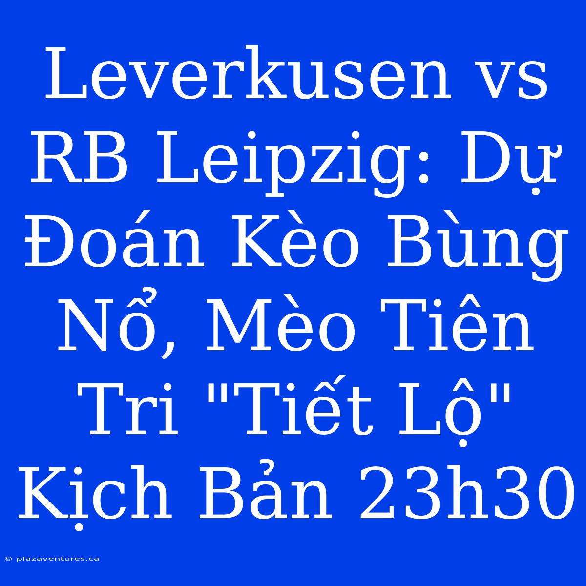 Leverkusen Vs RB Leipzig: Dự Đoán Kèo Bùng Nổ, Mèo Tiên Tri 