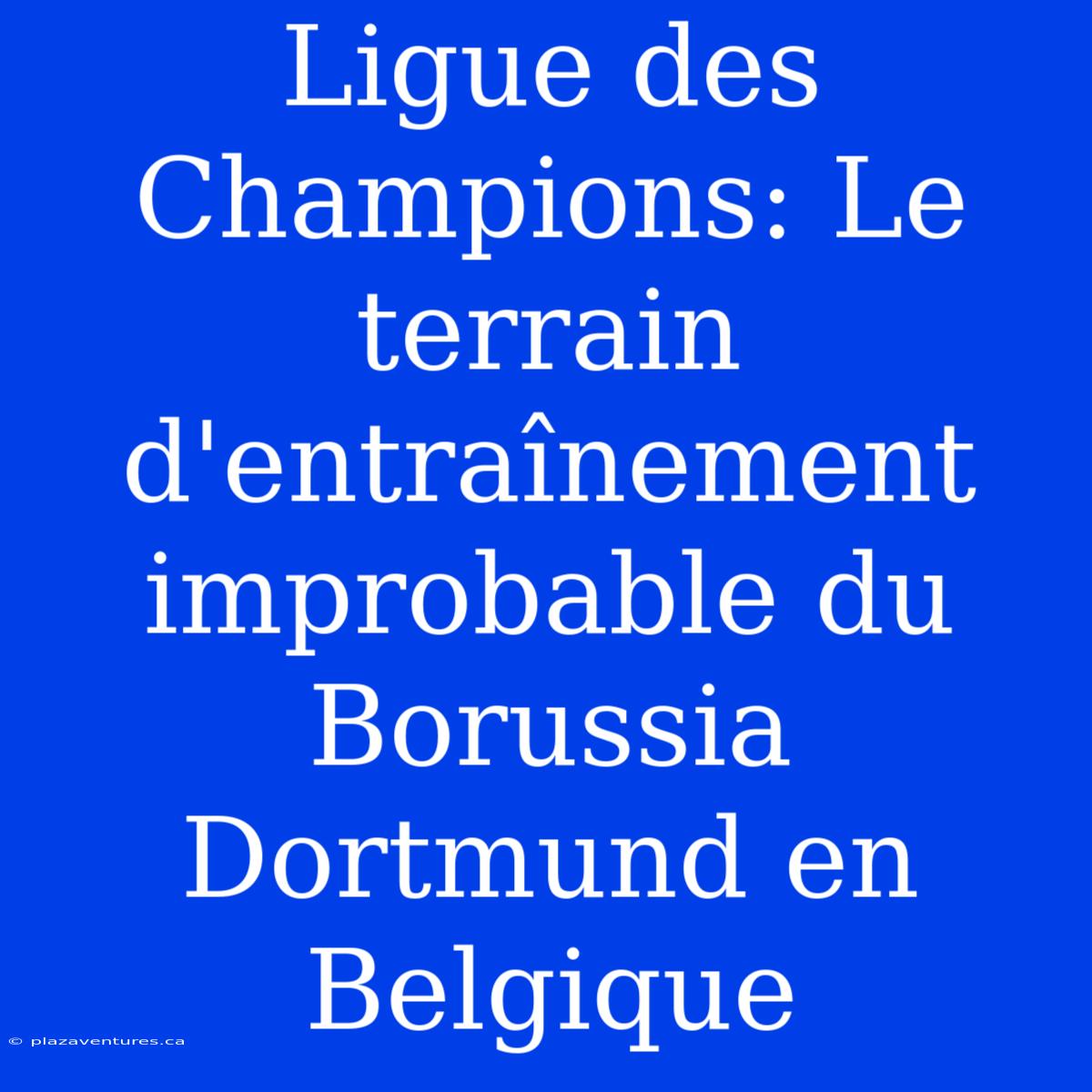 Ligue Des Champions: Le Terrain D'entraînement Improbable Du Borussia Dortmund En Belgique