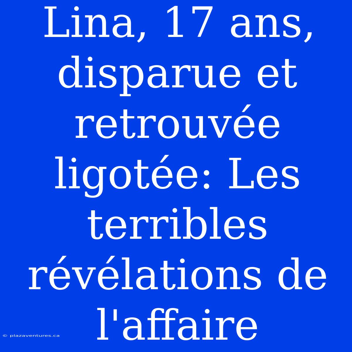 Lina, 17 Ans, Disparue Et Retrouvée Ligotée: Les Terribles Révélations De L'affaire