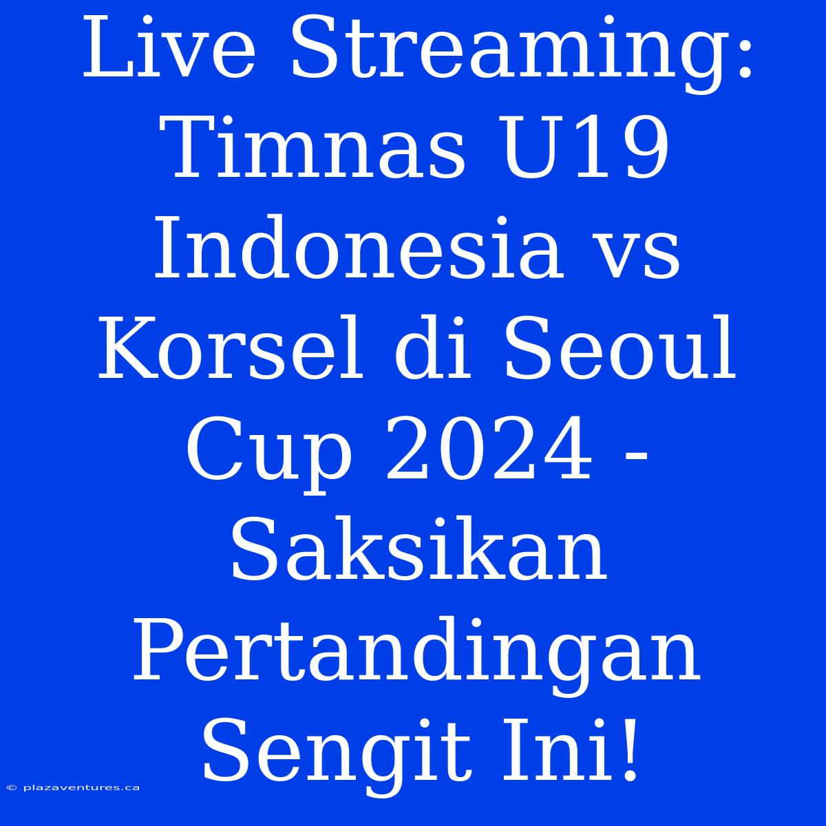 Live Streaming: Timnas U19 Indonesia Vs Korsel Di Seoul Cup 2024 - Saksikan Pertandingan Sengit Ini!