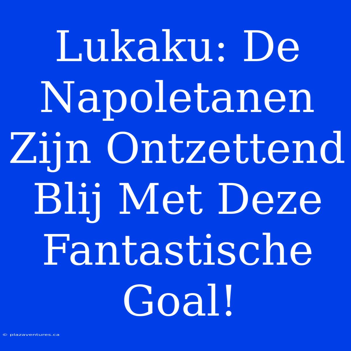 Lukaku: De Napoletanen Zijn Ontzettend Blij Met Deze Fantastische Goal!