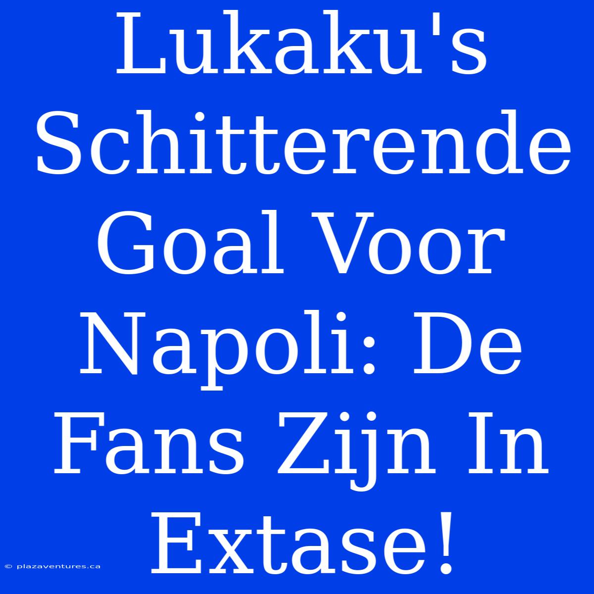 Lukaku's Schitterende Goal Voor Napoli: De Fans Zijn In Extase!