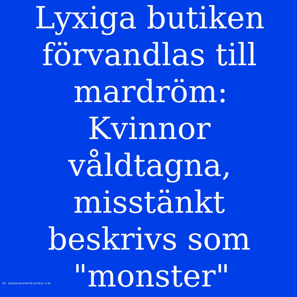 Lyxiga Butiken Förvandlas Till Mardröm: Kvinnor Våldtagna, Misstänkt Beskrivs Som 