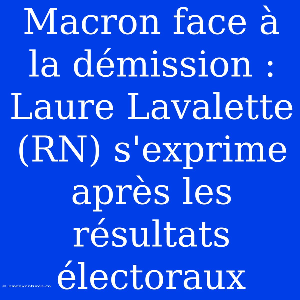 Macron Face À La Démission : Laure Lavalette (RN) S'exprime Après Les Résultats Électoraux