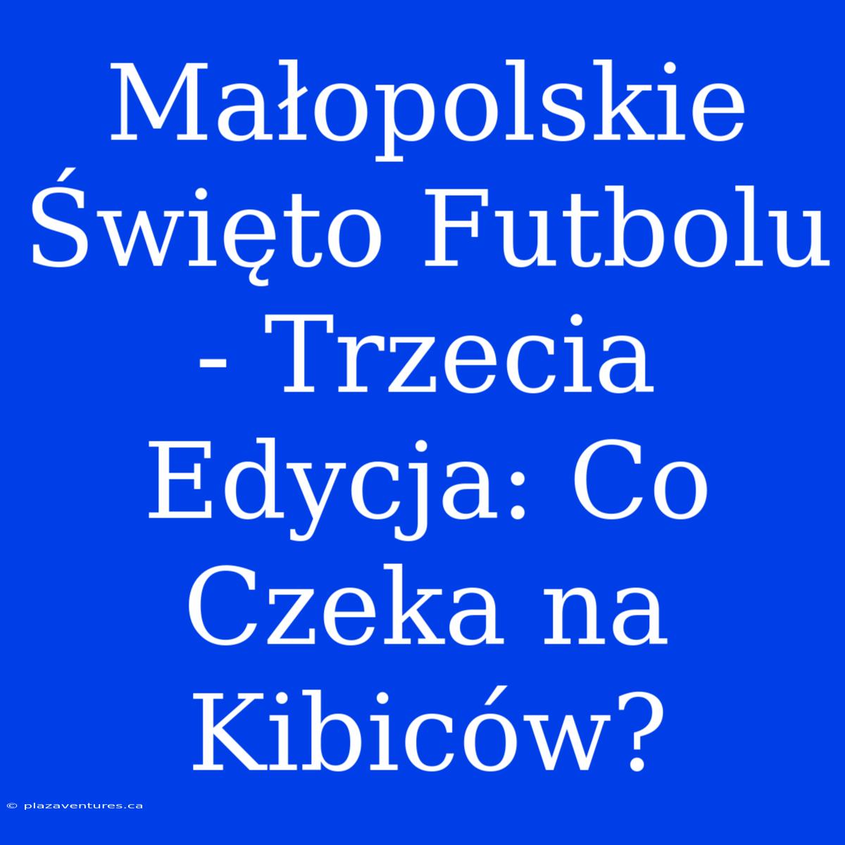 Małopolskie Święto Futbolu - Trzecia Edycja: Co Czeka Na Kibiców?