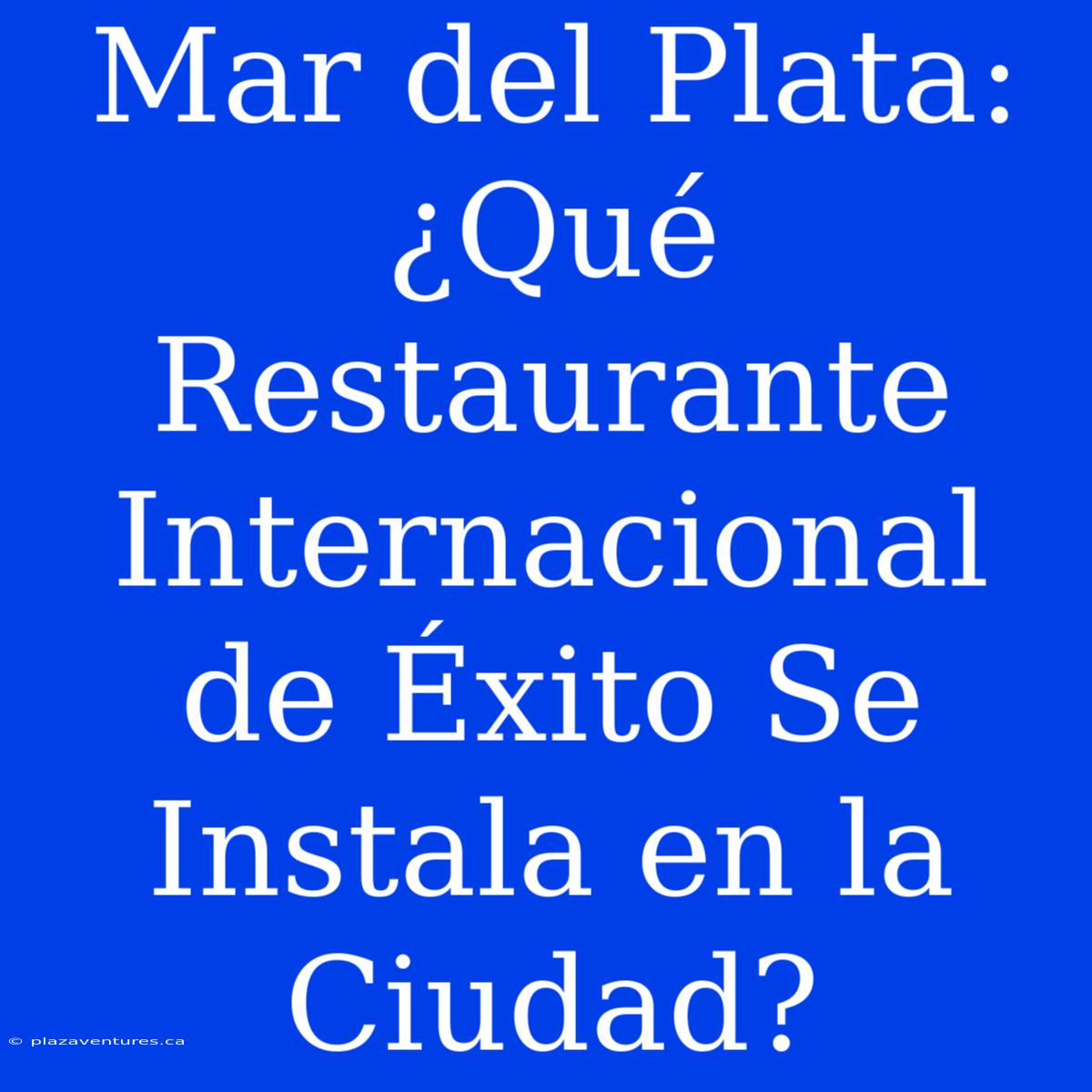 Mar Del Plata: ¿Qué Restaurante Internacional De Éxito Se Instala En La Ciudad?