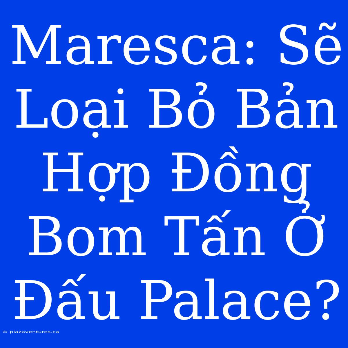 Maresca: Sẽ Loại Bỏ Bản Hợp Đồng Bom Tấn Ở Đấu Palace?