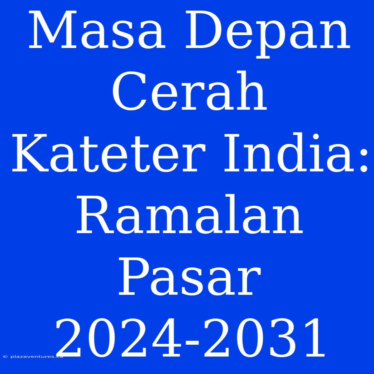 Masa Depan Cerah Kateter India: Ramalan Pasar 2024-2031