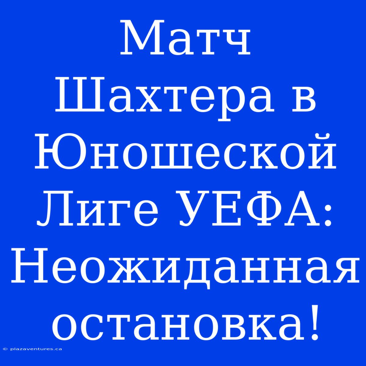 Матч Шахтера В Юношеской Лиге УЕФА: Неожиданная Остановка!