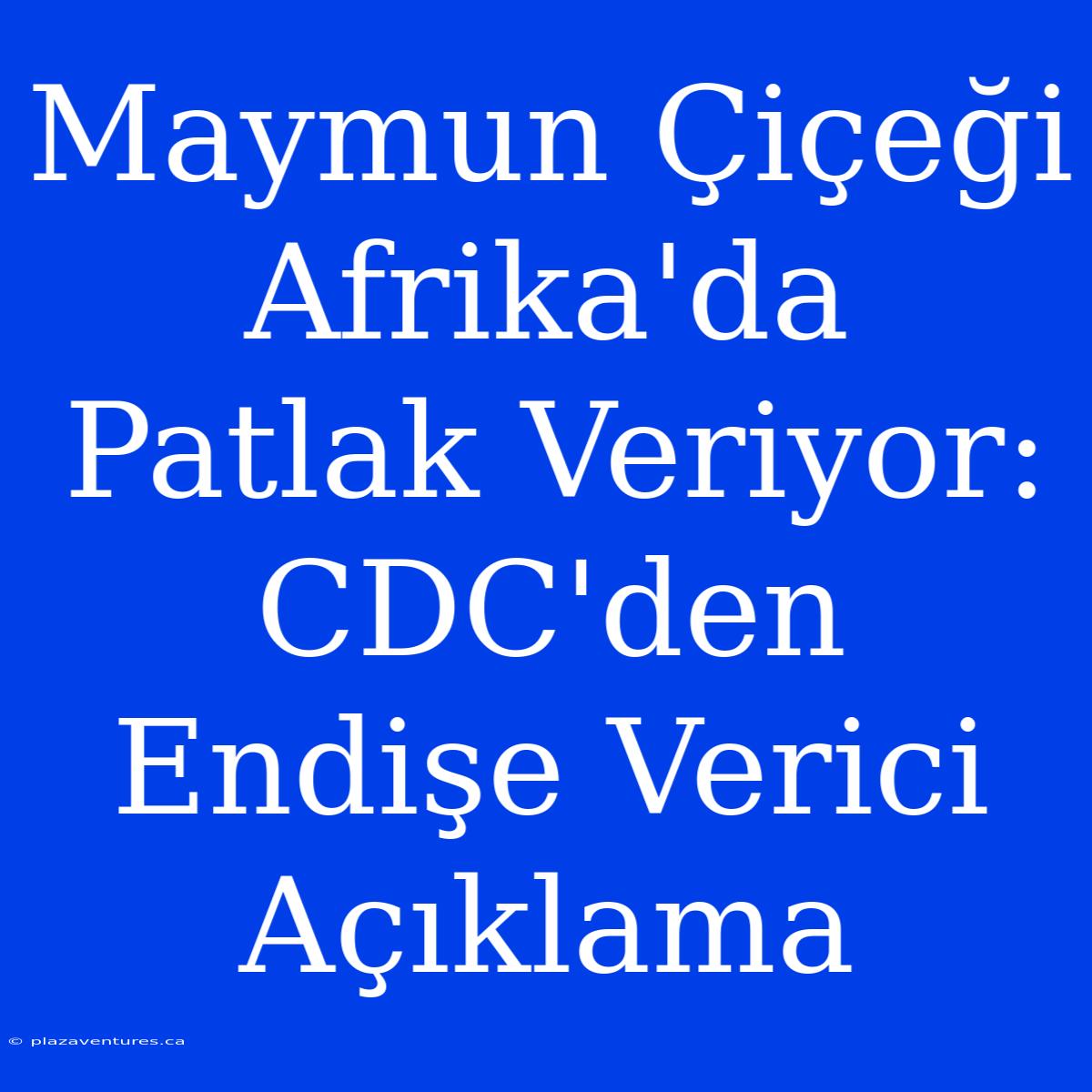 Maymun Çiçeği Afrika'da Patlak Veriyor: CDC'den Endişe Verici Açıklama