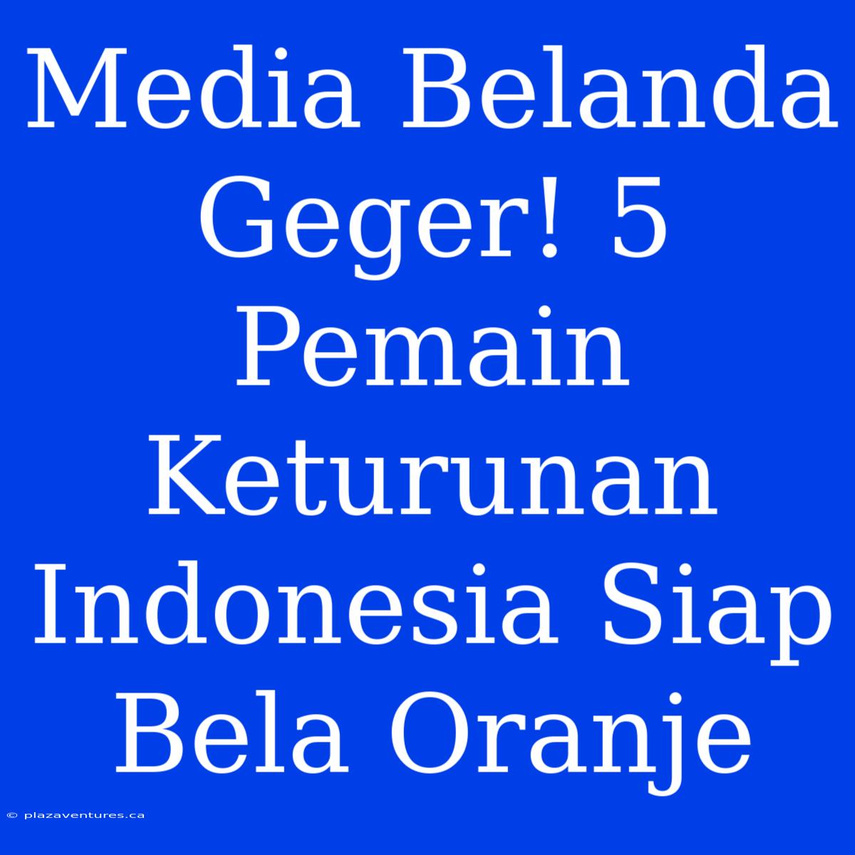 Media Belanda Geger! 5 Pemain Keturunan Indonesia Siap Bela Oranje