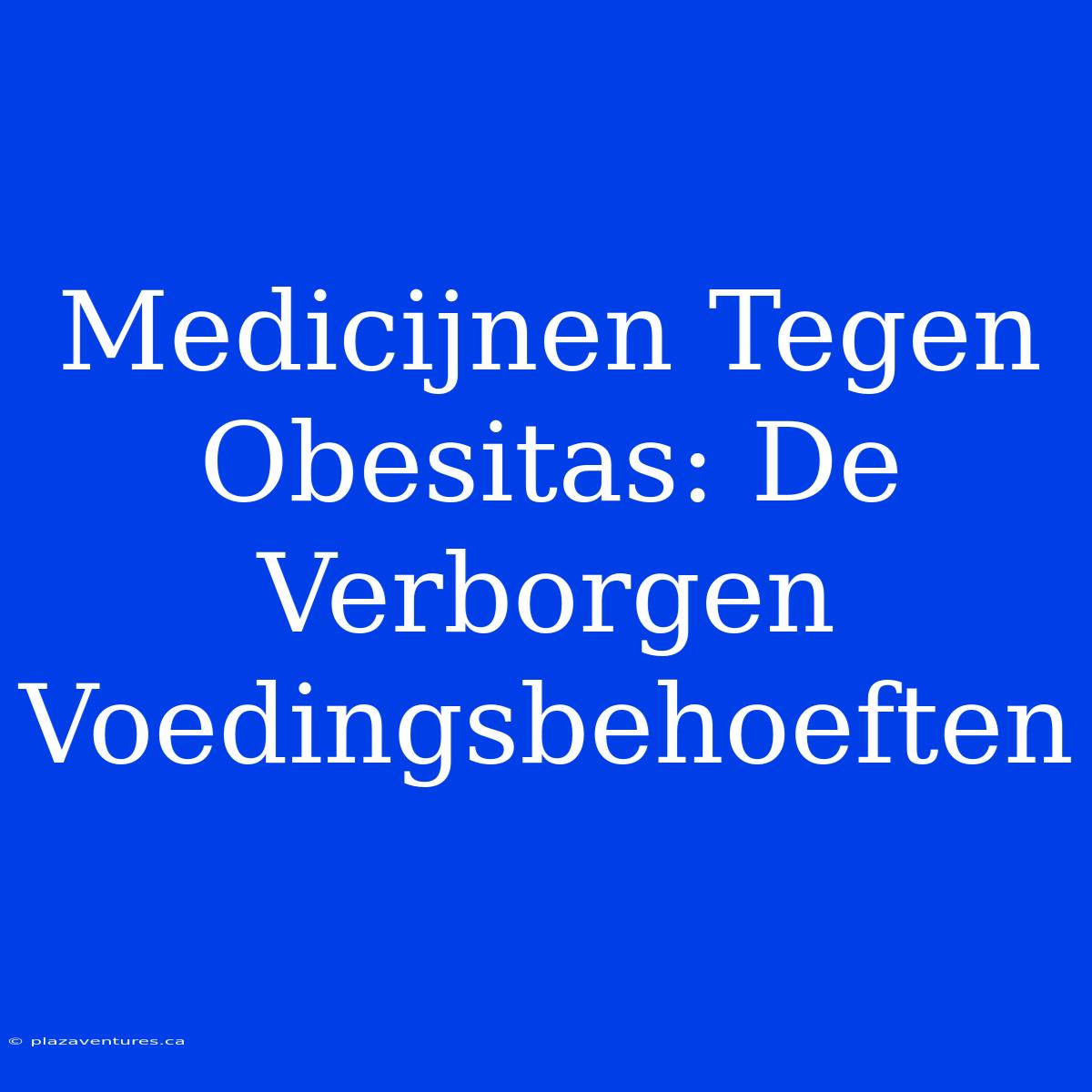 Medicijnen Tegen Obesitas: De Verborgen Voedingsbehoeften