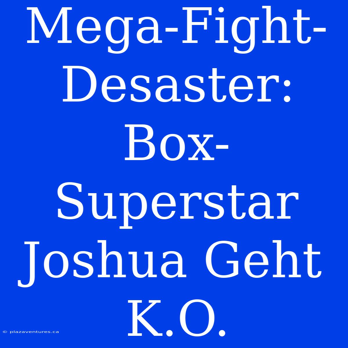 Mega-Fight-Desaster: Box-Superstar Joshua Geht K.O.