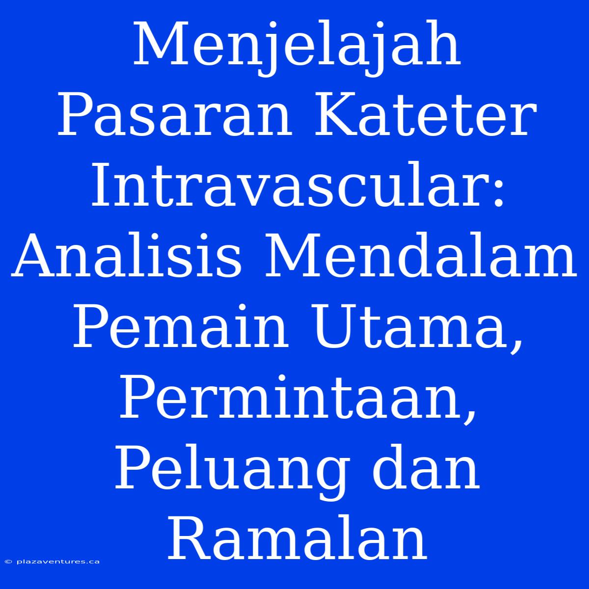 Menjelajah Pasaran Kateter Intravascular: Analisis Mendalam Pemain Utama, Permintaan, Peluang Dan Ramalan