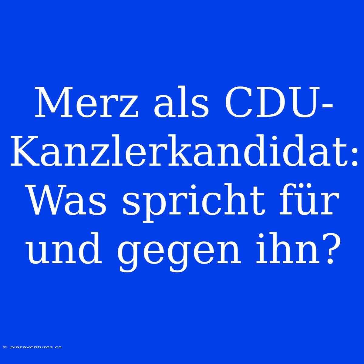 Merz Als CDU-Kanzlerkandidat: Was Spricht Für Und Gegen Ihn?