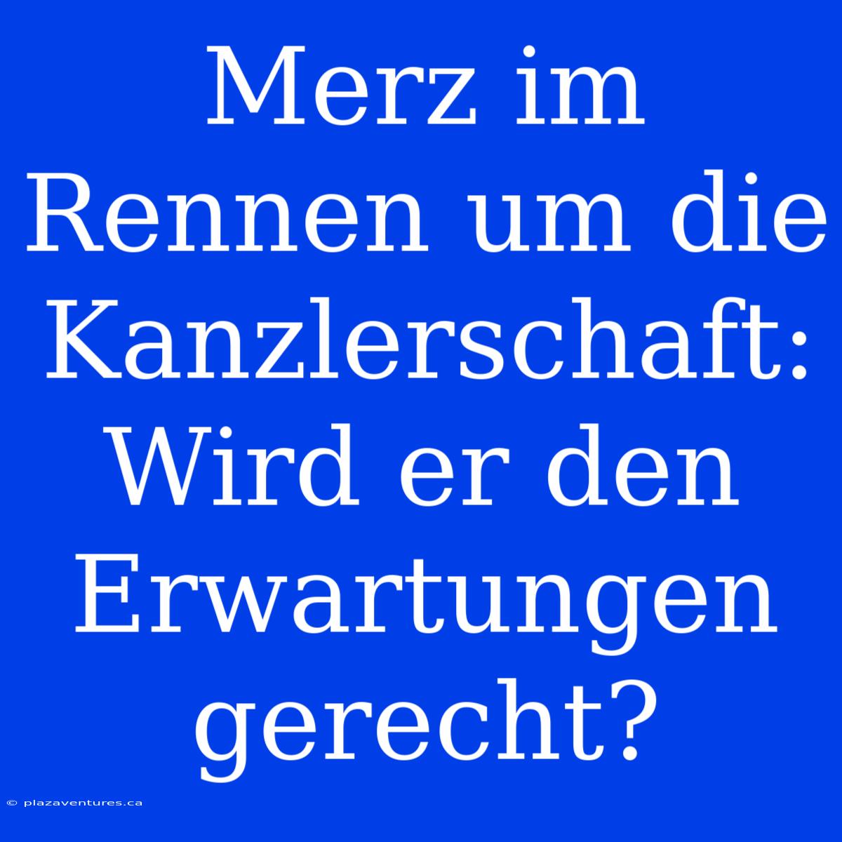 Merz Im Rennen Um Die Kanzlerschaft: Wird Er Den Erwartungen Gerecht?