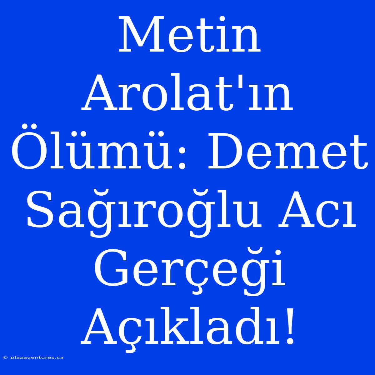 Metin Arolat'ın Ölümü: Demet Sağıroğlu Acı Gerçeği Açıkladı!